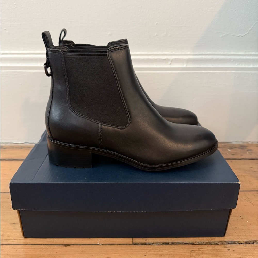 Black Chelsea Cole Haan Newburg ankle boots